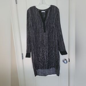 Vince Silk Black & White Shirt Dress